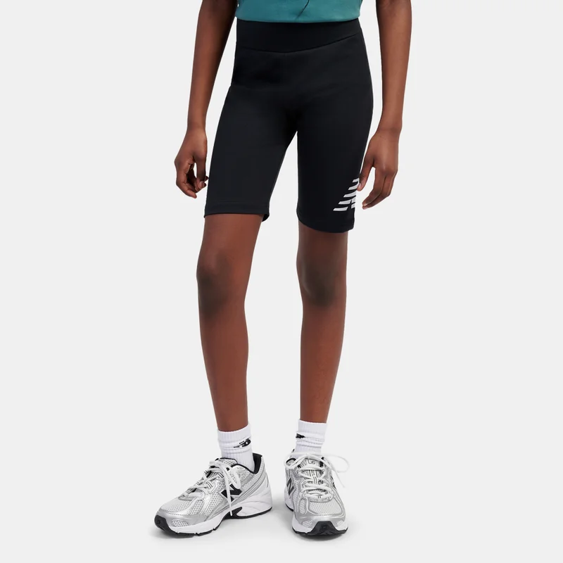 نيو بالانس Kids' Stacked Logo Bike Shorts